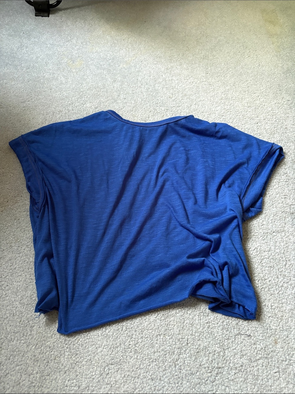 SHEIN Royal Blue Relaxed Boxy Short Sleeve Tee cross back